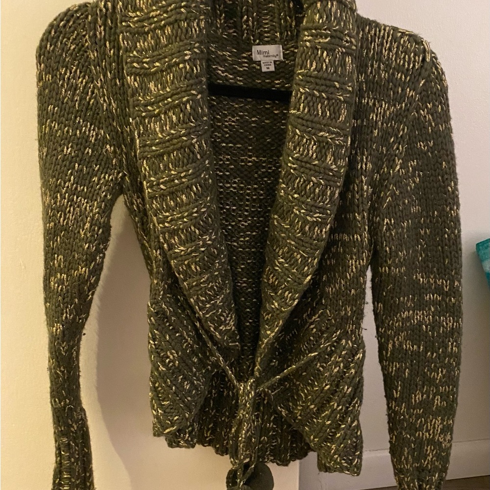 Green Gold Knit Cardigan